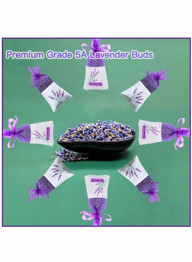 Dried Lavender Sachet Bags 10 Packs, Lavender Sachets for Drawers and Closets, Dried Lavender Flowers Sachets for Clothes and Car, Natural Lavender Buds for Tea, Baths, and Party - Image 2