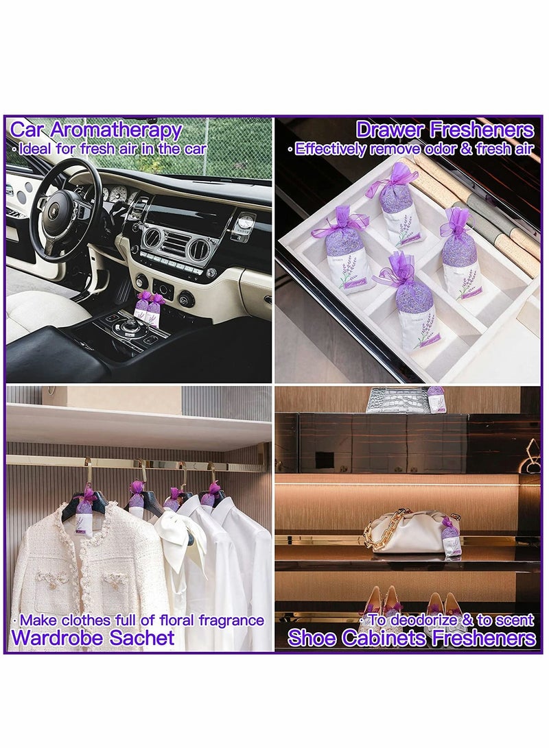Dried Lavender Sachet Bags 10 Packs, Lavender Sachets for Drawers and Closets, Dried Lavender Flowers Sachets for Clothes and Car, Natural Lavender Buds for Tea, Baths, and Party - Image 5