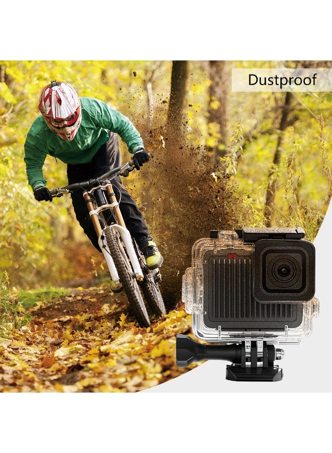 بولوز غطاء ضد الماء من PULUZ لكاميرا GoPro Hero 4K 2024، مقاوم حتى عمق 60 متر/196 قدم، شفاف مع قاعدة ومسمار طويل – هيكل حماية للغوص وكاميرات الأكشن - Image 5