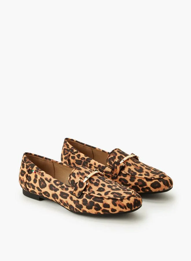 Renzo Ruganni Women Animal Print Slip-On Loafers
