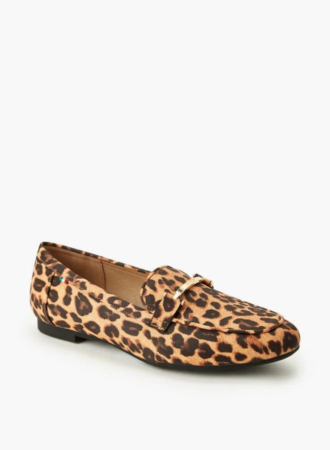 Renzo Ruganni Women Animal Print Slip-On Loafers
