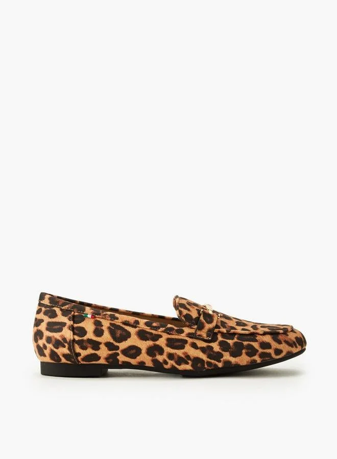 Renzo Ruganni Women Animal Print Slip-On Loafers