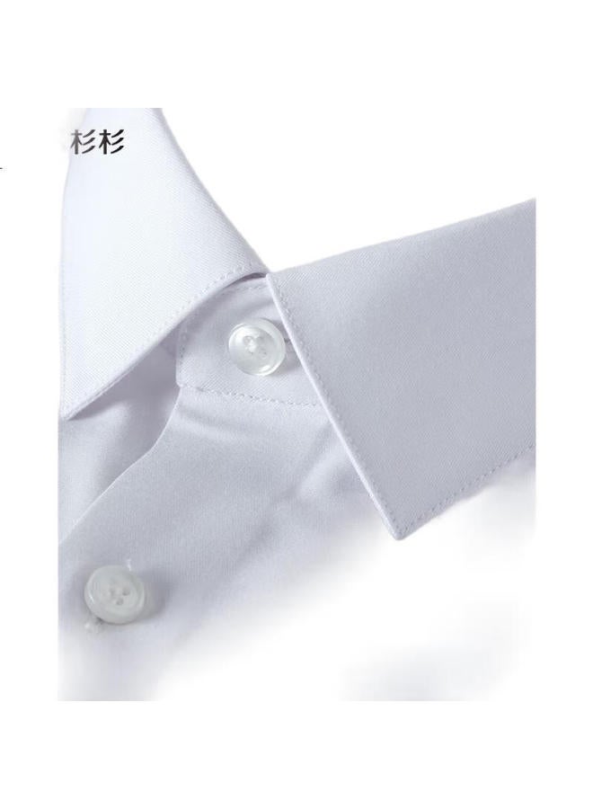 FIRS Cool Mulberry Silk Men'S Short Sleeve Summer Casual Business Stretch Wrinkle-Free Shirt White 39 - Image 2
