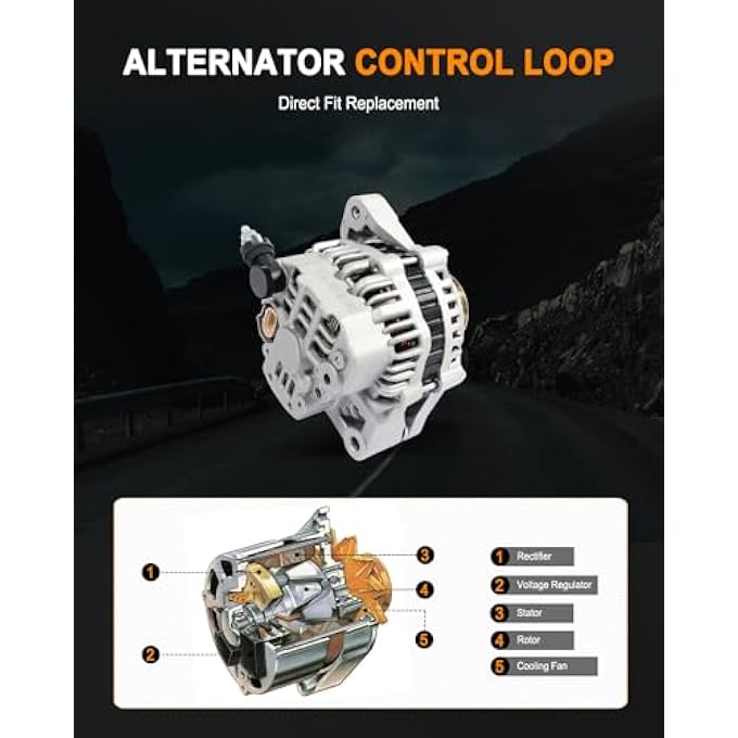 ASAPE 13781 High Output Replacement New Alternator Fit for 1999 2000 2001 2002 2003 for Suzuki Vitara 2.0L, Replace OE AMT0106 A5TA4291 30020754 30026055 A5TA4291 A5TA4291BC A5TA4291ZC - Image 3