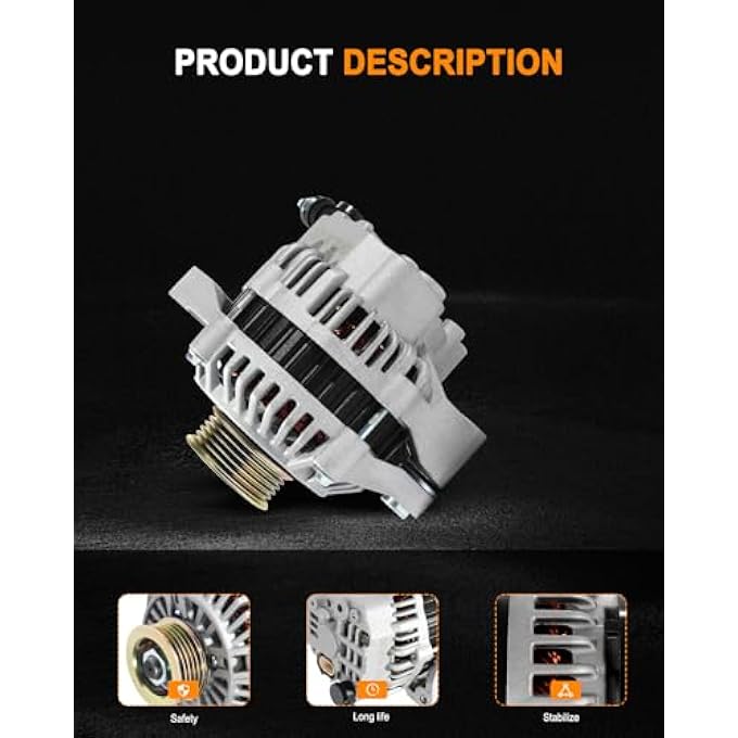 ASAPE 13781 High Output Replacement New Alternator Fit for 1999 2000 2001 2002 2003 for Suzuki Vitara 2.0L, Replace OE AMT0106 A5TA4291 30020754 30026055 A5TA4291 A5TA4291BC A5TA4291ZC - Image 4