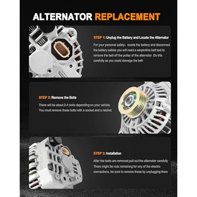ASAPE 13781 High Output Replacement New Alternator Fit for 1999 2000 2001 2002 2003 for Suzuki Vitara 2.0L, Replace OE AMT0106 A5TA4291 30020754 30026055 A5TA4291 A5TA4291BC A5TA4291ZC - Image 5