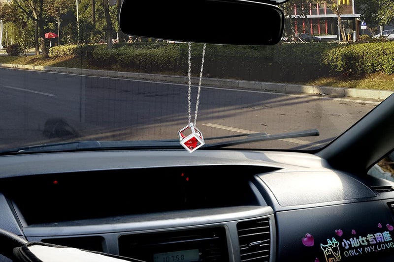 Fsforcar Bling Diamond Cube Rear View Mirror Charm - Image 4