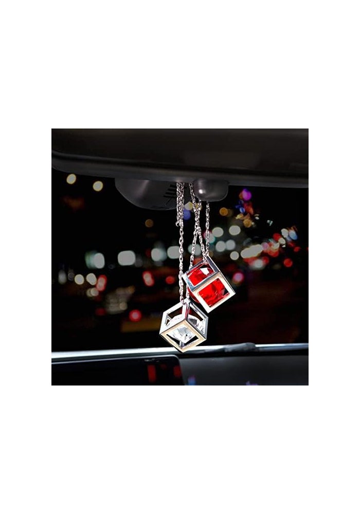 Fsforcar Bling Diamond Cube Rear View Mirror Charm - Image 3