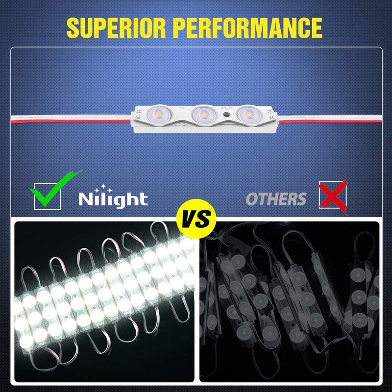 Nilight 60Leds Van Interior Light Kits 12V White Led Ceiling Lighting Kit for Truck Van RV Boats Caravans Trailers Lorries Transit 20 Modules (TL-39) - Image 3