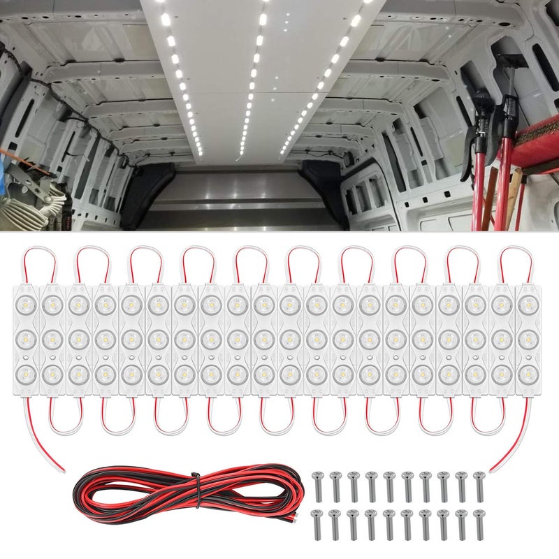 Nilight 60Leds Van Interior Light Kits 12V White Led Ceiling Lighting Kit for Truck Van RV Boats Caravans Trailers Lorries Transit 20 Modules (TL-39) - Image 1