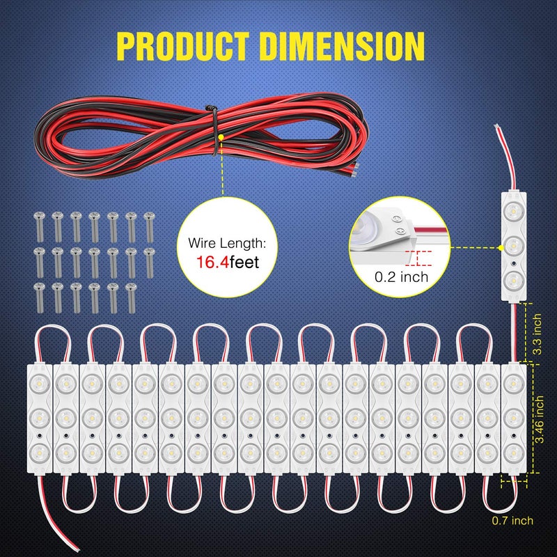 Nilight 60Leds Van Interior Light Kits 12V White Led Ceiling Lighting Kit for Truck Van RV Boats Caravans Trailers Lorries Transit 20 Modules (TL-39) - Image 2