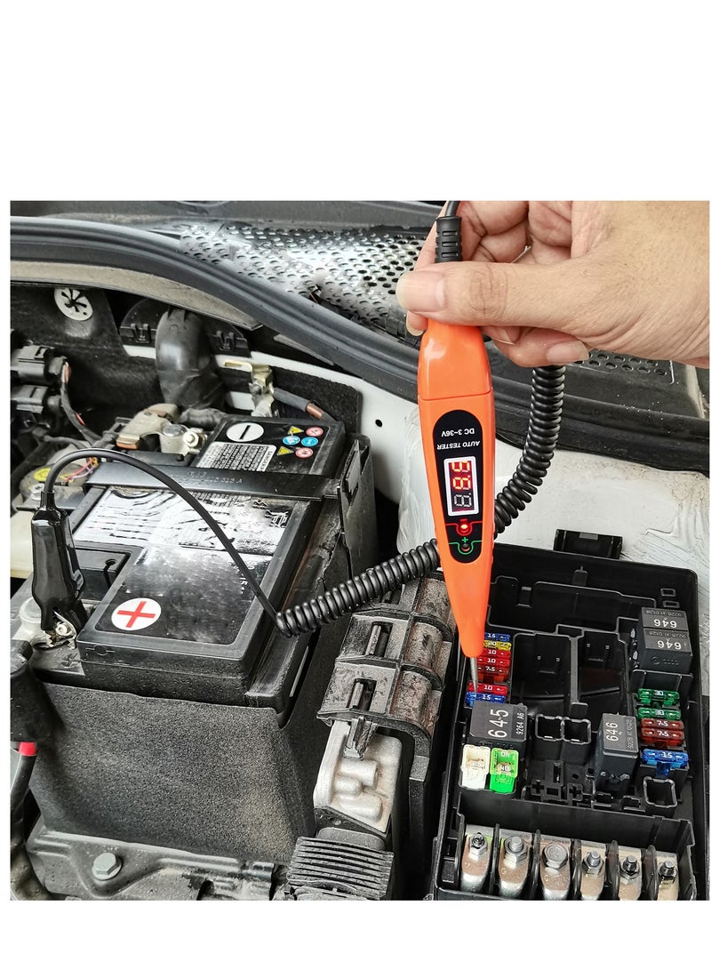 Loquat Automotive Test Light DC 3-60V Digital LCD Circuit Tester Heavy Duty Light Tester with Voltmeter and Probe Circuits Low Voltage Tester Probe for Checking Vehicle Car Truck Motorcycle Boat Fuses - Image 3