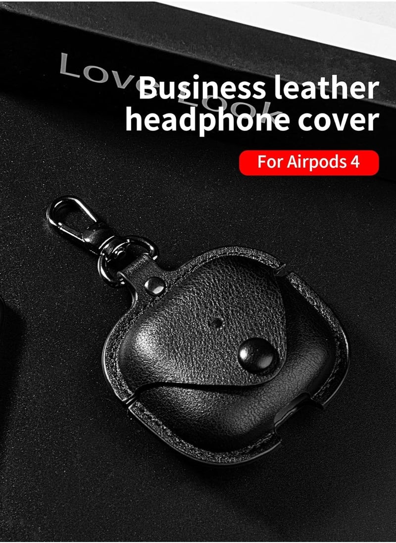DUSALA - Case Compatible with Airpods 4 2024 PU Leather with Keyring Included Anti-scratch Protective Case Cover for Air pods 4 2024 - Image 1