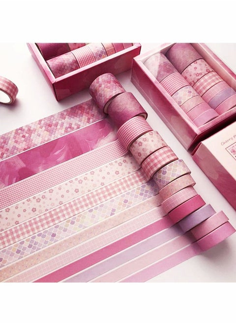 12 Rolls Washi Tape Set, Decorative Plaid Pattern Masking Sets for Craft, Kids, Scrapbook, Bullet Journal, DIY, Gift Wrapping