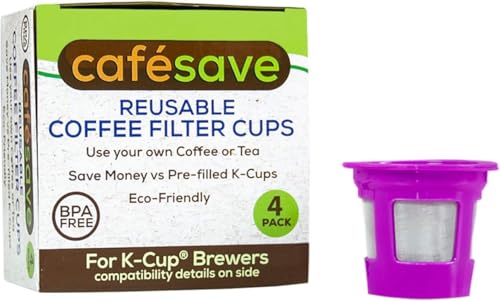Perfect Pod 2-Item Bundle: 4-Pack Cafe Save 1-Stream Reusable K Cup Coffee Filters + EZ-Scoop 2 Tbsp Scoop with Integrated Funnel, Refillable Pod Capsule For Use with Keurig & Select Single Cup Coffee Maker - Image 4