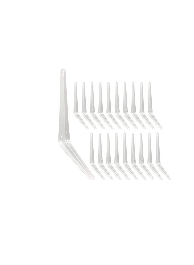 ROBUSTLINE Robustline 24 Pcs White Shelf Brackets 8" x 10" Inch, Heavy Duty L Bracket Corner Brace Support, Metal Joint Angle Bracket for Hanging, Floating Shelves Bracket for Shelf.  - Image 1