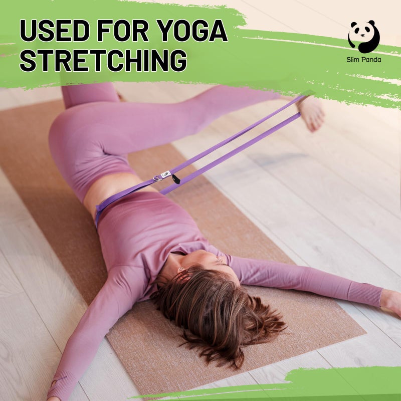 Slim Panda Yoga Strap for Stretching, (10+ Colors,6 Feet/8 Feet) Yoga Bands with Adjustable D-Ring Buckle, Cotton Yoga Belt for Fitness, Yoga, Pilates, Physical Therapy, Improve Flexibility - Image 5