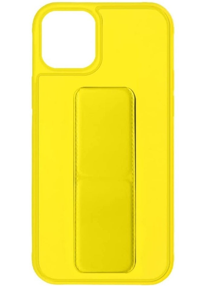 Raxoom Hand Grip Foldable Magnetic Kickstand Wrist Strap Finger Grip Case Cover For Apple iPhone 14 Plus 6.7 inch Yellow - Image 3