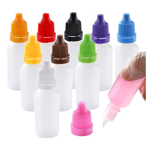 KCKHFA 10PCS Eye Dropper Bottles, Mini Plastic Dropper Bottles For Travel, Empty Squeezable Refillable Containers with Cap and Plug (15ml/0.5oz) - Image 1