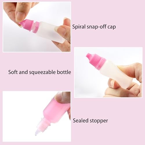 KCKHFA 10PCS Eye Dropper Bottles, Mini Plastic Dropper Bottles For Travel, Empty Squeezable Refillable Containers with Cap and Plug (15ml/0.5oz) - Image 3