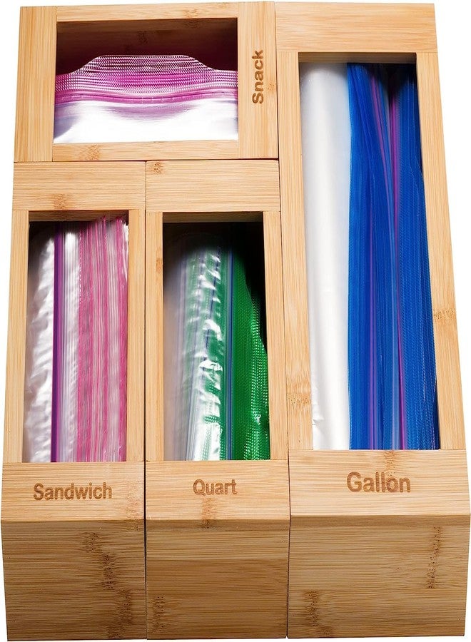 Bartnelli Seal Top Plastic Bag Organizer Storage for Kitchen Drawer Organization, Plastic Sandwich Baggie Holder Dispenser - Image 1