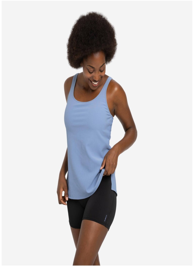 NABAIJI NABAIJI by DECATHLON, Women's One-Piece Swimsuit Tankini Shorty Heva Tetia Flexible & Supportive Blue  - Image 2
