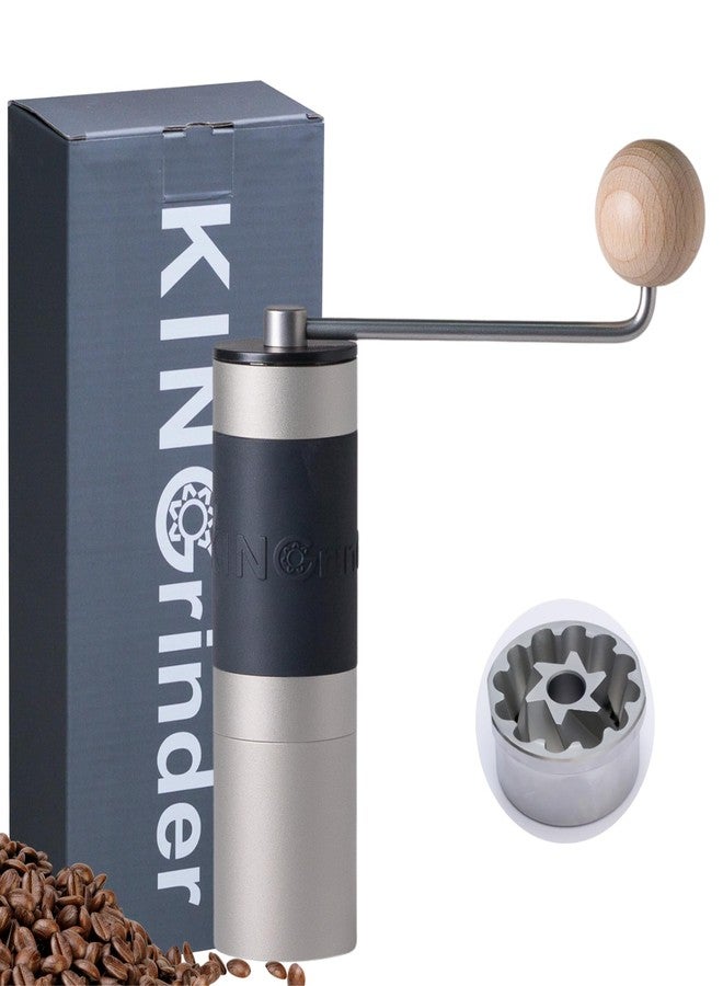 Kingrinder 【Sliver】KINGrinder K2 Manual Hand Coffee Grinder with Straight Handle for French Press, Drip, Espresso with Assembly Consistency Stainless Steel Conical Burr Mill, 20-25g Capacity - Image 1