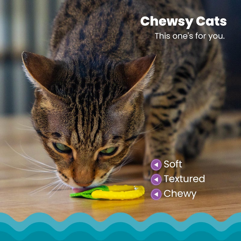 Catstages Dental Lemon Teether, Soft and Textured Cat Chew Toy, Catnip Oil Coating, Yellow - Image 3