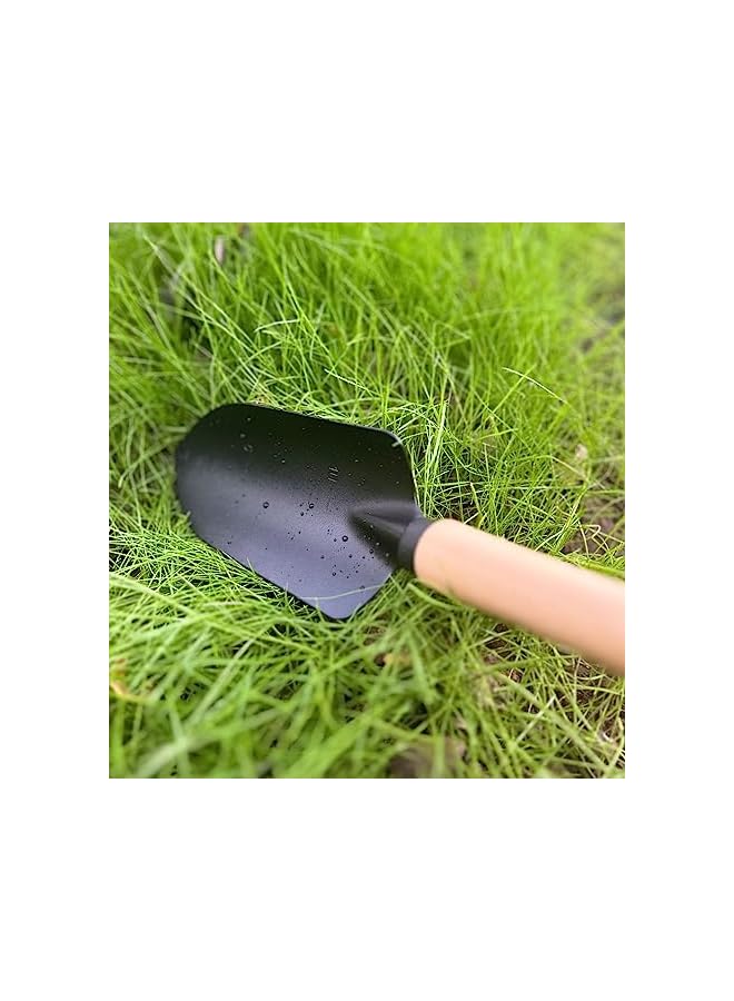 PROMASS 3 Pieces Garden Tools Set-Garden Rake Trowel, Gardening Tools with Wood Handle,Iron Crafts Gardening Work Kit with Solid Wood Ergonomic Handle Tools Succulent Gift Set Outdoor Gardening Tools(Black) - Image 3