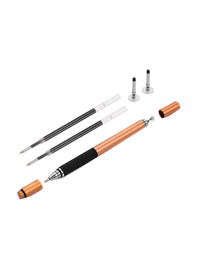 NIBEMINENT 2-Piece 2-In-1 Precision Stylus Pen Gold/Black - Image 1