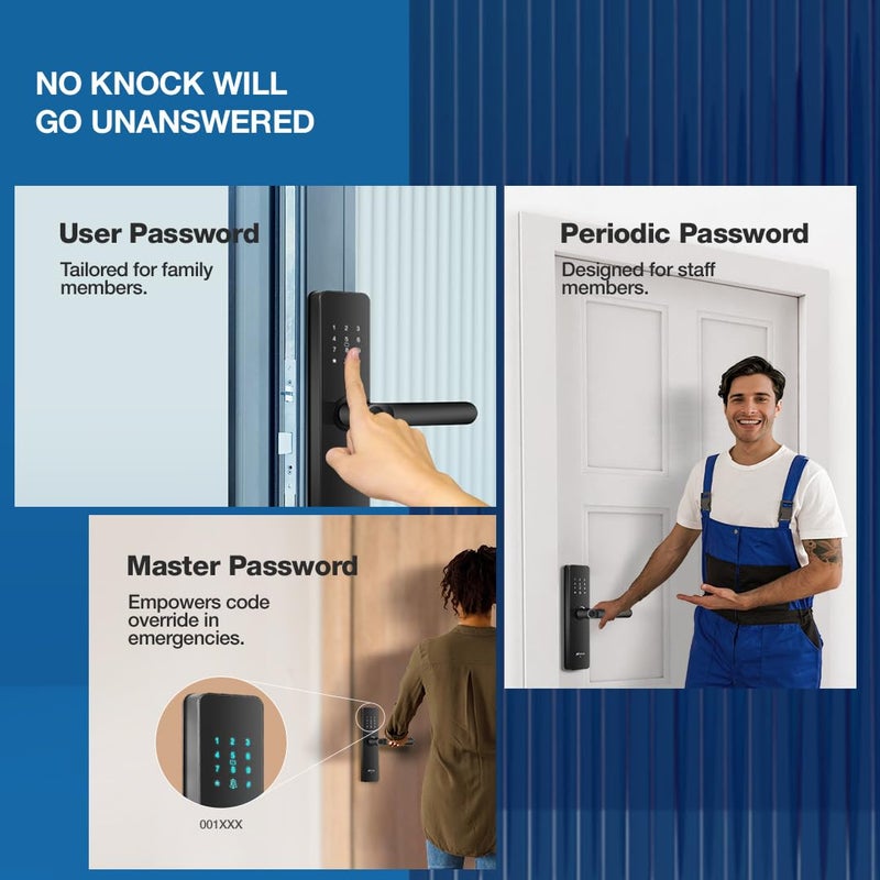 Ozone Ozone Smart WiFi Lock for Wooden Metal Doors 5Way Access App Unlocked Fingerprint RFID Emergency Key 3580 mm Door Thickness Free Installation 2 Year Warranty  - Image 4