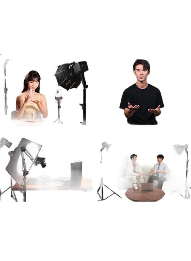 Ulanzi أضاءة ملء احترافية Ulanzi Master 100W، ضوء تصوير بدرجتي حرارة لونية، بطارية مدمجة، ضوء Cob، إضاءة محمولة، ضوء للهاتف والكاميرا، ضوء فيديو، ضوء فلاش - Image 3
