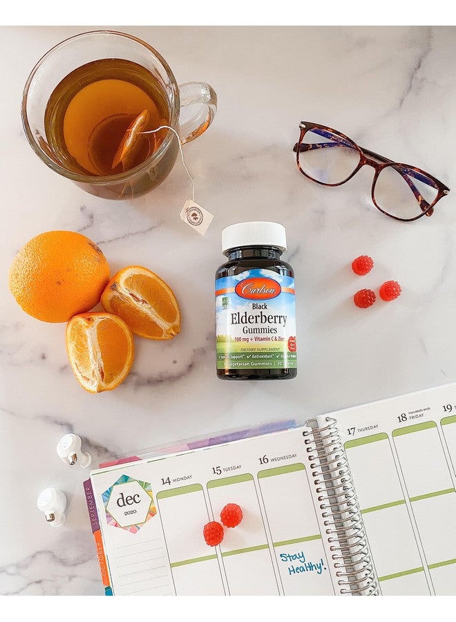 Carlson - Black Elderberry Gummies, with Vitamin C & Zinc, Immune Support, 120 Gummies - Image 3