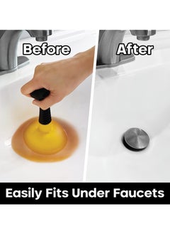 Generic Compact and Powerful Mini Sink Plunger Set, 2 Unclogging Tools for Bathroom, Kitchen, Shower, and RV Drains  - Image 2