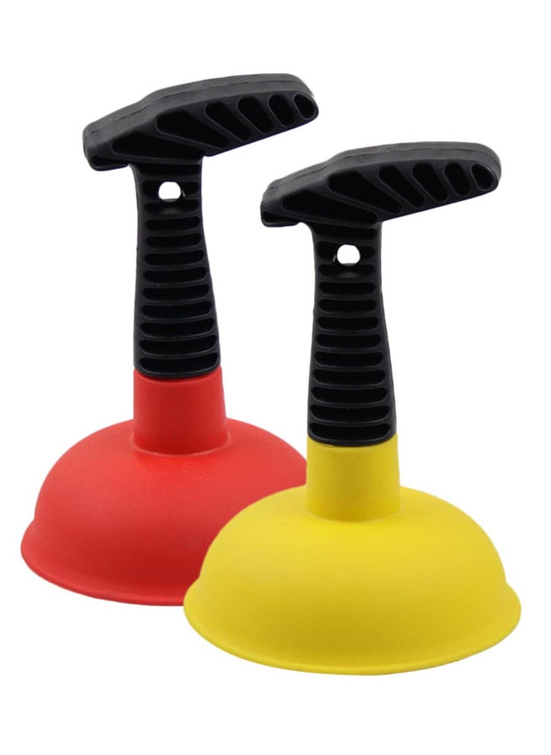 Generic - Compact and Powerful Mini Sink Plunger Set, 2 Unclogging Tools for Bathroom, Kitchen, Shower, and RV Drains - Image 1