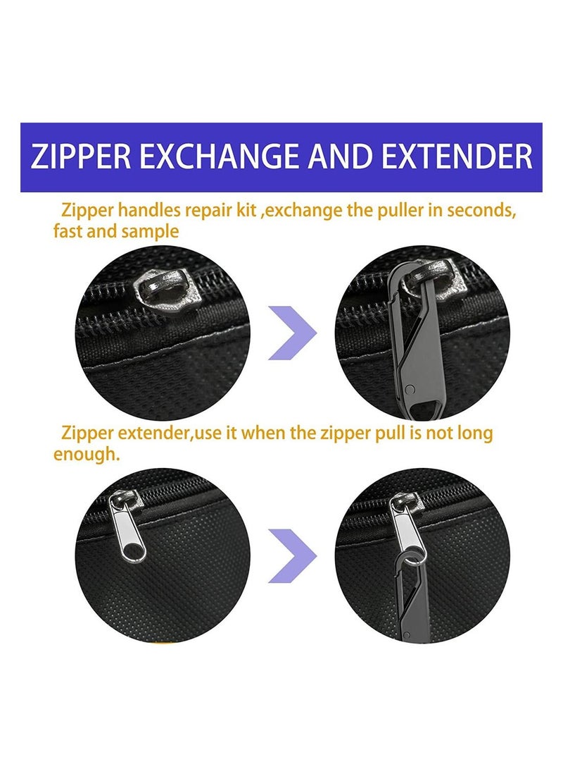 Y&D Zipper Pull Replacement, Detachable Tabs for Luggage Clothing Jackets Backpacks Boots Purse Coat, Repair Kit Slider Tab Metal Head, 10 Pcs (Silver, Black, Gold)  - Image 3
