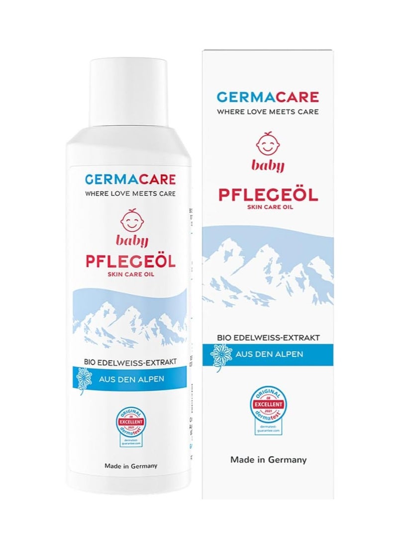 Germacare Organic Baby Skin Care Oil for Newborn With Organic Edelweiss Extract From the Alps, pH 5.5 Neutral, Natural and Protective Plant Oils, 150ml 