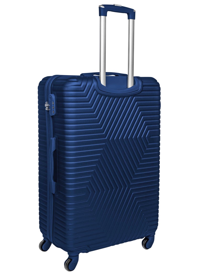 TrekKit Lightweight Checked Suitcase Luggage Trolley - Hardshell Suitcase for 30kg Spinner Luggage for Travel | ABS Material with 4 Spinner Wheels (Admiral Blue, 28 Inches (71 cm))