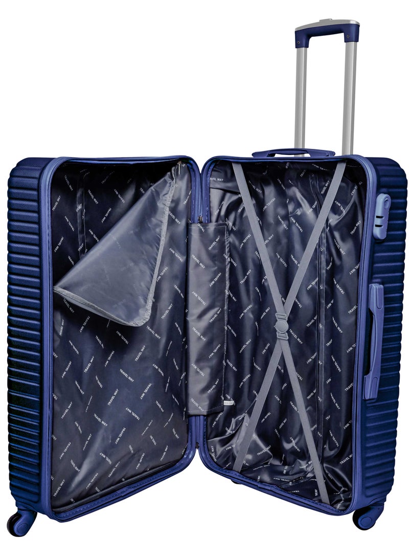 TrekKit Lightweight Checked Suitcase Luggage Trolley - Hardshell Suitcase for 30kg Spinner Luggage for Travel | ABS Material with 4 Spinner Wheels (Admiral Blue, 28 Inches (71 cm))