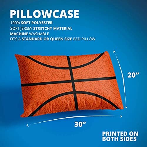 ChalkTalkSPORTS - Basketball Texture Pillowcase | Basketball Pillowcase Home Decor - Image 4