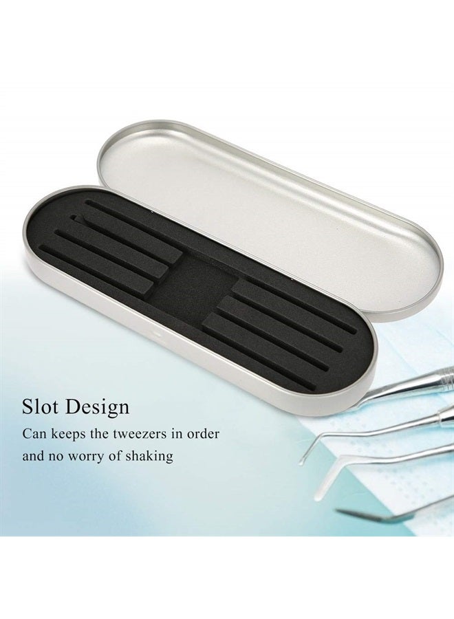 Sonew Professional Storage Box for Eyelash Extension Tweezers Organizer Case Eyelash Eyeliner Pencil Case Organizer Makeup Tools(Silver) - Image 3