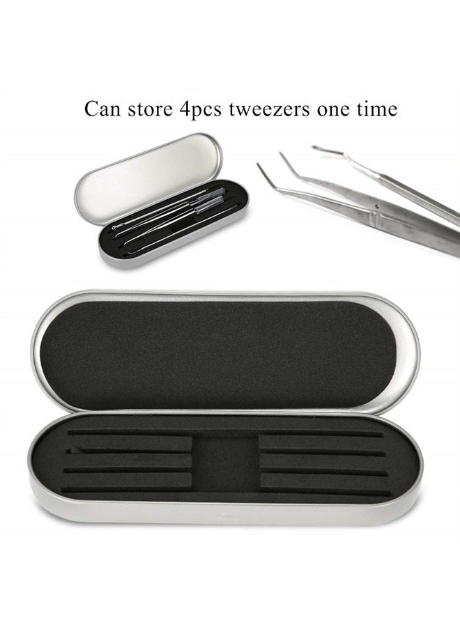 Sonew Professional Storage Box for Eyelash Extension Tweezers Organizer Case Eyelash Eyeliner Pencil Case Organizer Makeup Tools(Silver) - Image 4