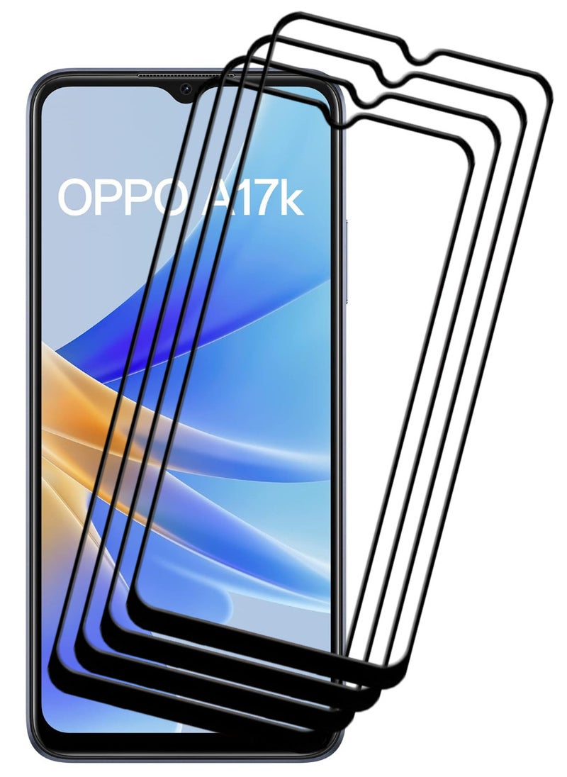 ACLIX 4 Pieces Antistatic ESD Dustproof Premium Quality High Definition Tempered Glass Screen Protector Designed For Oppo A17k - Image 1