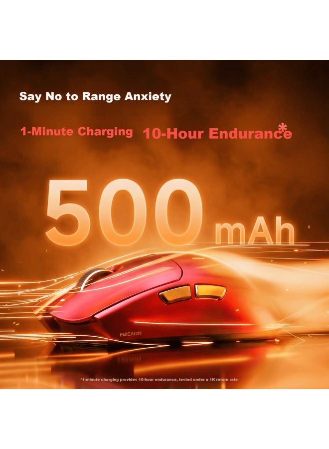 Eweadn ماوس الألعاب اللاسلكي Eweadn S9 Ultra V2 ثلاثي الوضع بلوتوث خفيف الوزن رائد 3950 معدل تقرير مزدوج 8k ملحق عالمي للكمبيوتر المحمول أبيض قطبي - Image 5