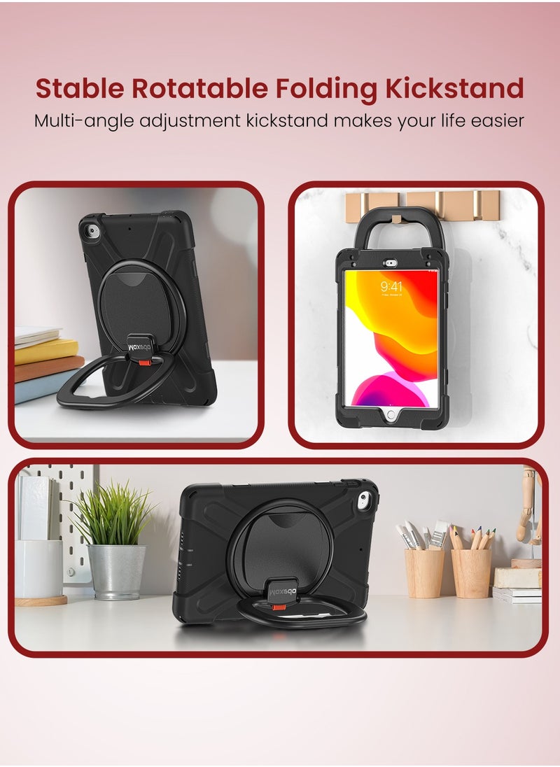 Moxedo Moxedo Heavy Duty Shockproof Rugged Protective Colorful Case with 360 Rotating Kickstand and Shoulder Strap for Kids Compatible for iPad Mini 4 / 5 - Black  - Image 4
