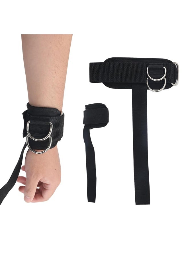 2pcs Wrist Straps for Weightlifting with D-Ring, Padded SBR Material for Deadlifts, Cable Machine & Gym Workout (13 inch Length) - Image 1