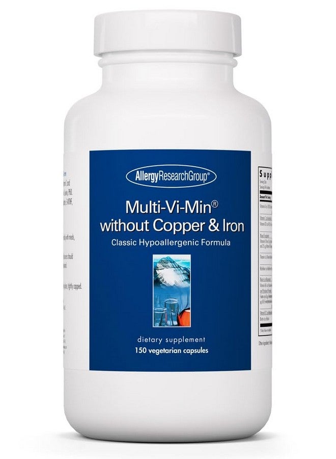 Allergy Research Group Multi-Vi-Min Without Copper & Iron - Multivitamin for Men & Women, Mineral Complex, Active Nutrients, with Iodine - 150 Count - Image 1