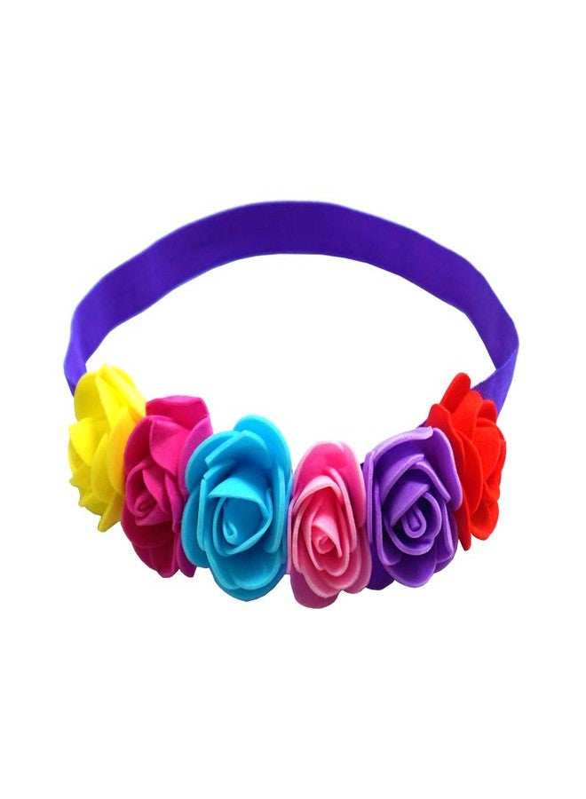 MY-PRETTYGS Toddlers Layered Tulle Rainbow Tutu Skirt with Flower Crown Wreath Headband for Baby Girls 0-24 Months.(Rainbow) - Image 3