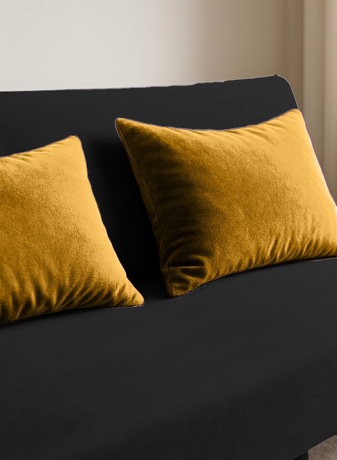 باك كومفرت ديو الراحة | صوفا مريحة سوداء + 2 كوشن ذهبية50x30 سم - Image 2