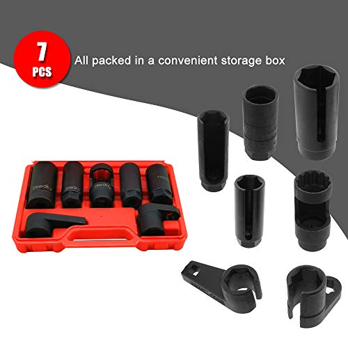 A ABIGAIL 7PCS Oxygen Sensor Socket 22mm (7/8 in), 27mm, 29mm fits All Vehicle O2 Removal and Installation Universal Puller and Removal Tool - Image 2